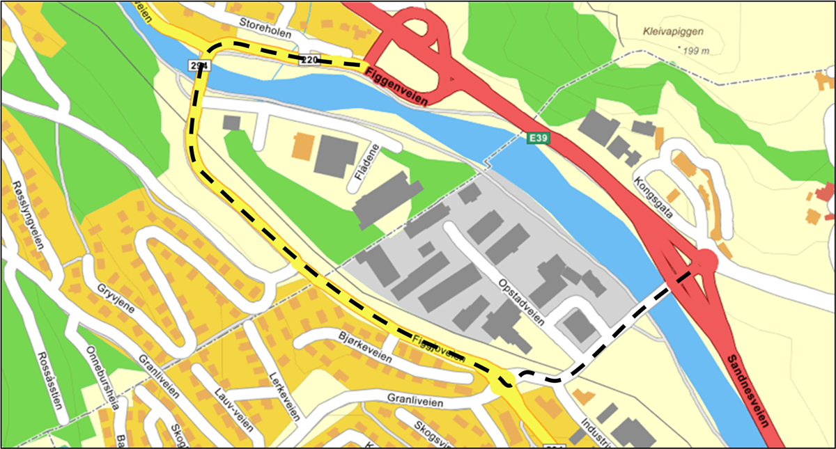 Kart over omkjøring i forbindelse med landstreffet - Klikk for stort bilde